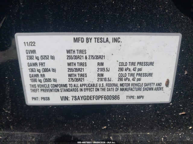 2023 TESLA MODEL Y PERFORMANCE DUAL MOTOR ALL-WHEEL DRIVE 9