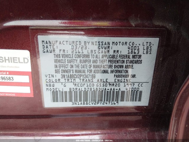 2023 NISSAN SENTRA SV XTRONIC CVT 9