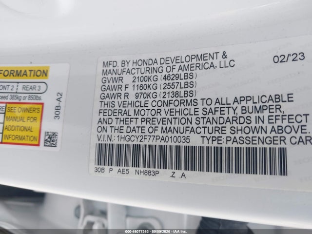 2023 HONDA ACCORD HYBRID SPORT-L 9