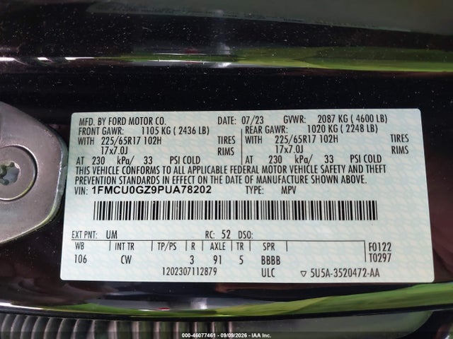 2023 FORD ESCAPE ACTIVE 9