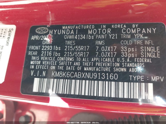 2022 HYUNDAI KONA SEL 9