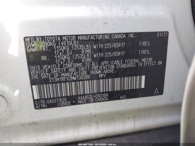 2021 TOYOTA RAV4 LE 9