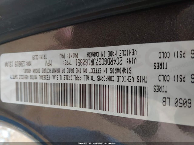 2018 DODGE GRAND CARAVAN SXT 9
