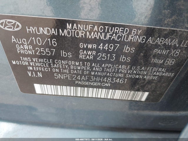 2017 HYUNDAI SONATA SE 9