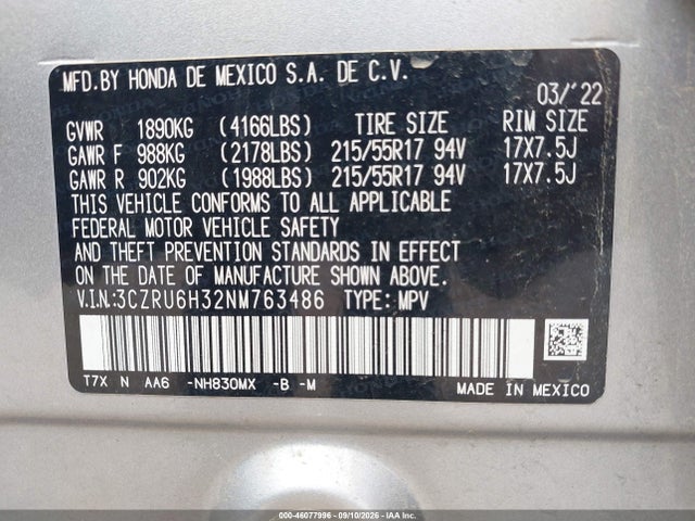 2022 HONDA HR-V AWD LX 9