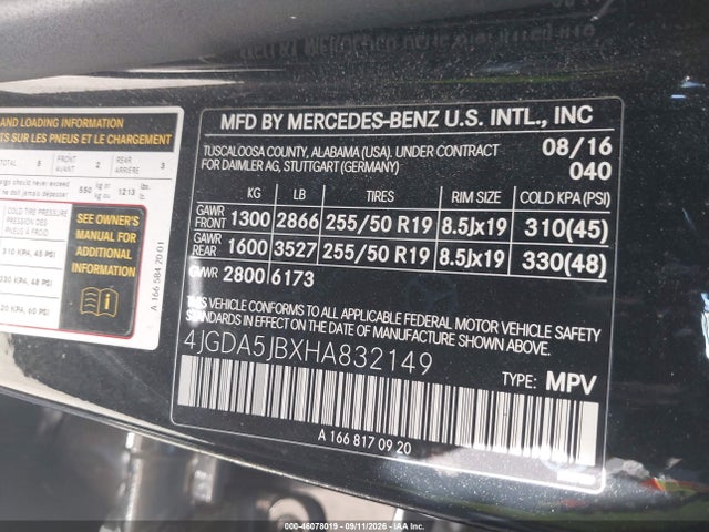 2017 MERCEDES-BENZ GLE 350 9