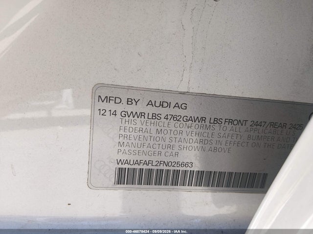 2015 AUDI A4 2.0T PREMIUM — фото 9