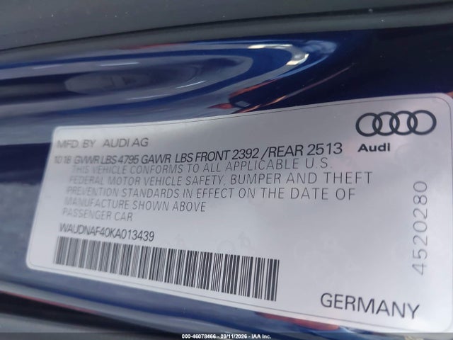 2019 AUDI A4 45 PREMIUM 9