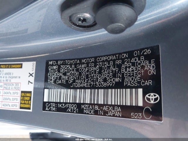 2026 TOYOTA COROLLA LE 9