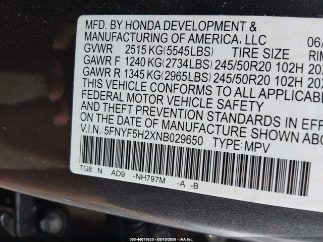 2022 HONDA PILOT 2WD SPECIAL EDITION 9