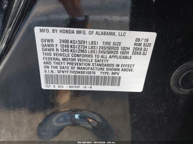 2019 HONDA PASSPORT EX-L 9