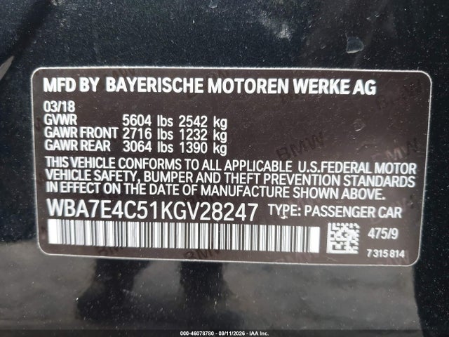 2019 BMW 740I XDRIVE 9
