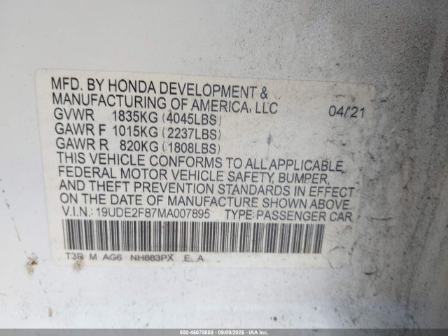 2021 ACURA ILX PREMIUM A-SPEC PACKAGES/TECHNOLOGY A-SPEC PACKAGES 9