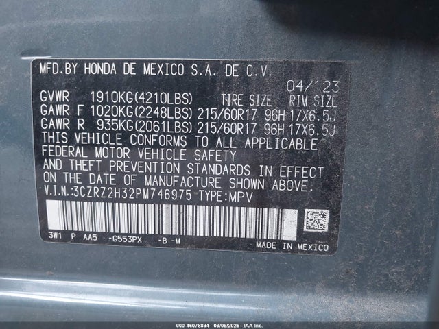 2023 HONDA HR-V AWD LX 9