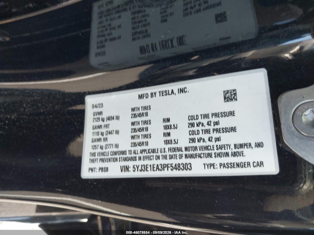 2023 TESLA MODEL 3 REAR-WHEEL DRIVE 9