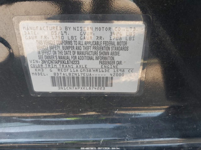 2019 NISSAN VERSA 1.6 SV 9