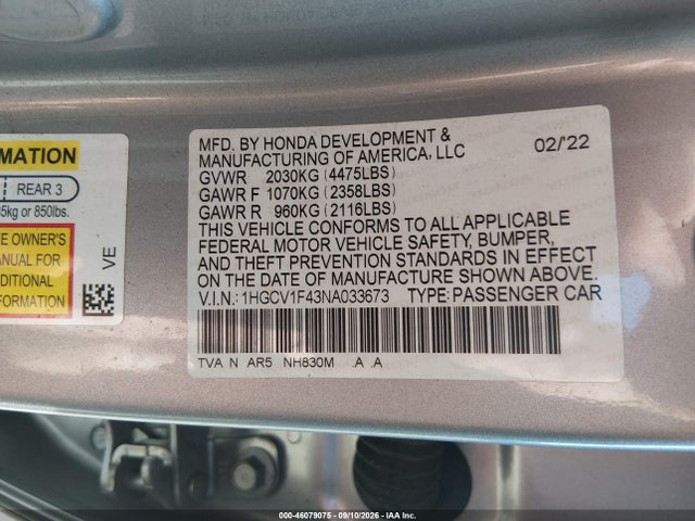 2022 HONDA ACCORD SPORT SPECIAL EDITION 9