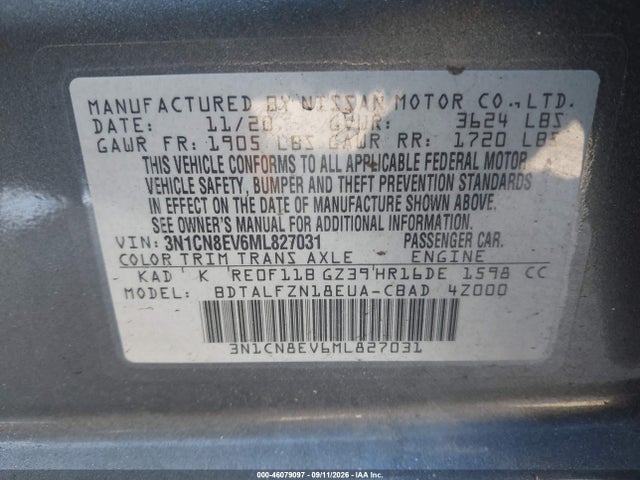 2021 NISSAN VERSA SV XTRONIC CVT 9