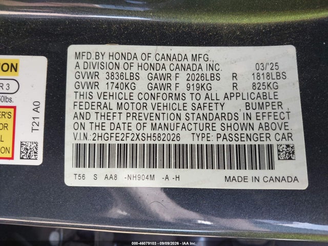 2025 HONDA CIVIC LX 9