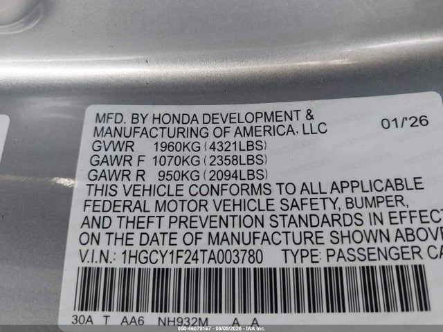 2026 HONDA ACCORD LX 9