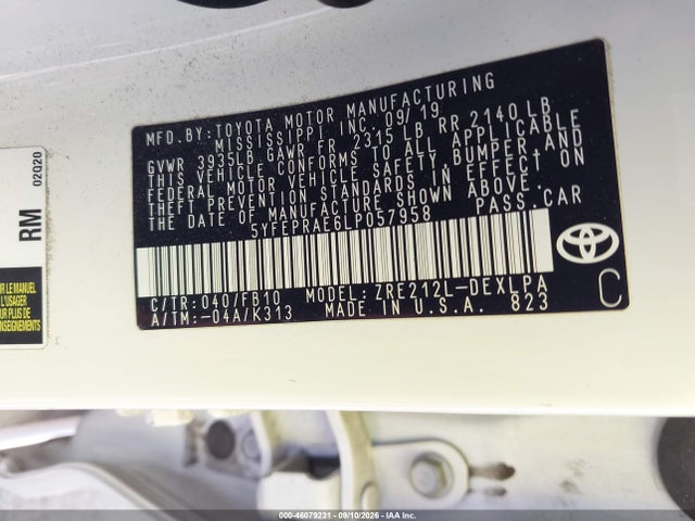 2020 TOYOTA COROLLA LE 4