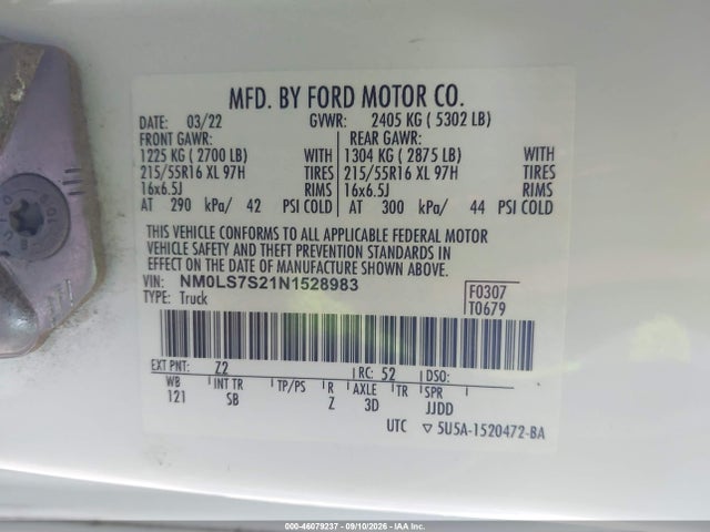 2022 FORD TRANSIT CONNECT XL 9