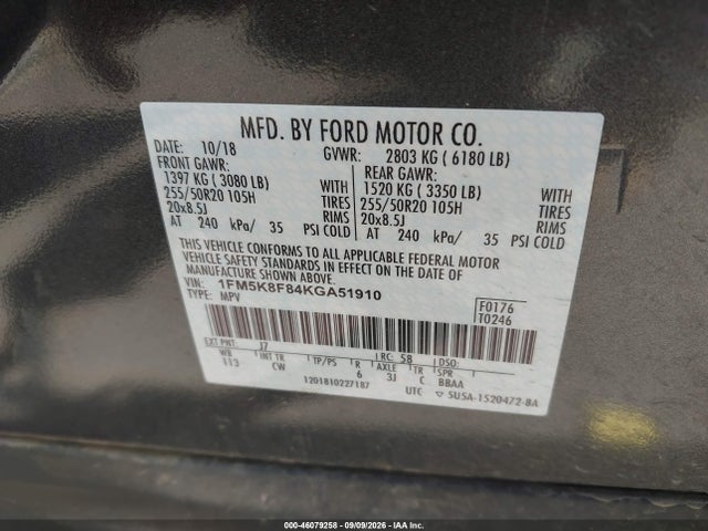 2019 FORD EXPLORER LIMITED 9
