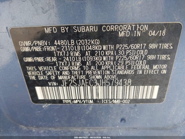 2018 SUBARU FORESTER 2.5I PREMIUM 9