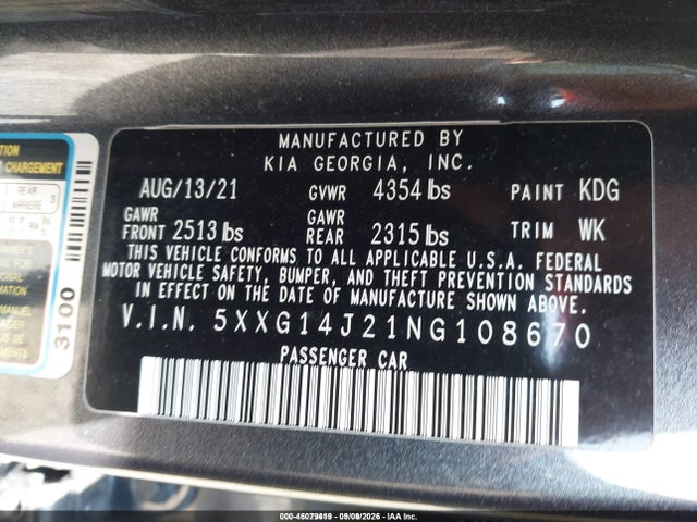 2022 KIA K5 LXS 9