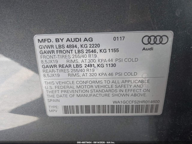 2017 AUDI Q3 2.0T PREMIUM 9