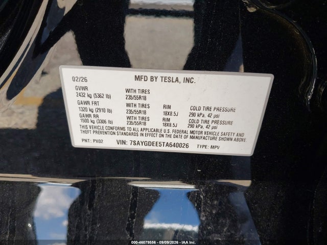 2026 TESLA MODEL Y ALL-WHEEL DRIVE/LONG RANGE LAUNCH SERIES/PREMIUM ALL-WHEEL DRIVE 9