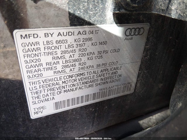 2017 AUDI Q7 3.0T PREMIUM 9
