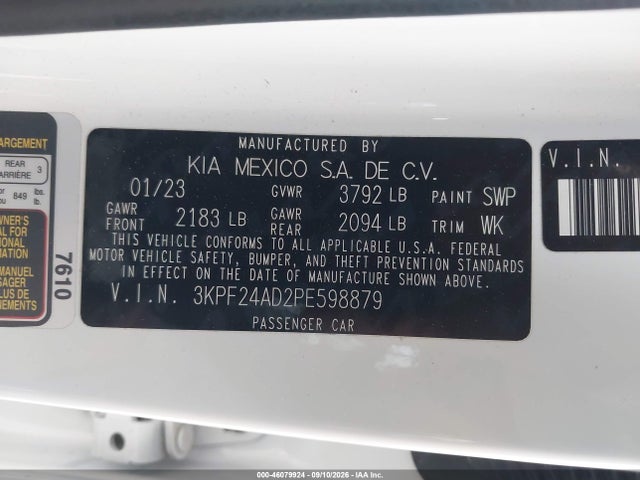 2023 KIA FORTE LXS 9
