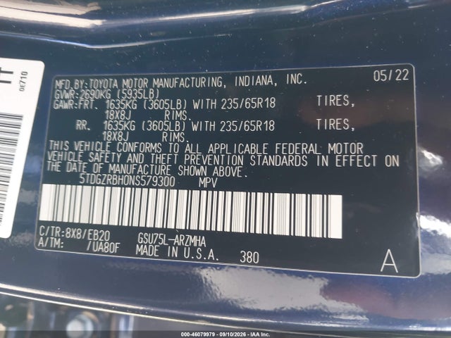 2022 TOYOTA HIGHLANDER XLE 9