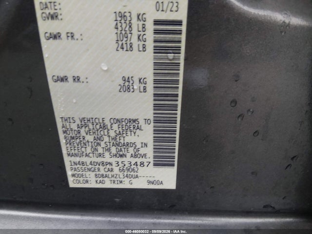 2023 NISSAN ALTIMA SV FWD 9