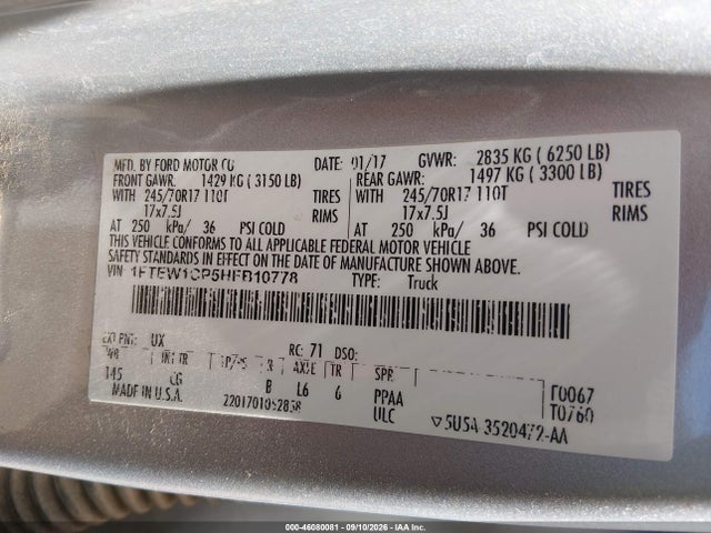 2017 FORD F-150 XL 9