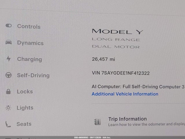 2022 TESLA MODEL Y LONG RANGE DUAL MOTOR ALL-WHEEL DRIVE 15