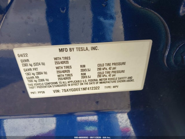 2022 TESLA MODEL Y LONG RANGE DUAL MOTOR ALL-WHEEL DRIVE 9