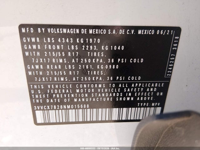 2022 VOLKSWAGEN TAOS 1.5T S 9