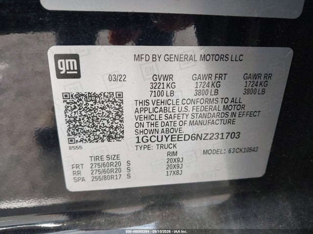 2022 CHEVROLET SILVERADO 1500 LTD 4WD SHORT BED RST 9