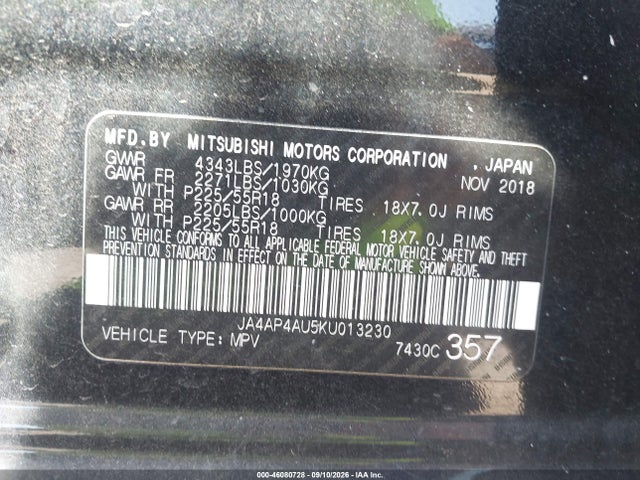 2019 MITSUBISHI OUTLANDER SPORT 2.0 SE 9