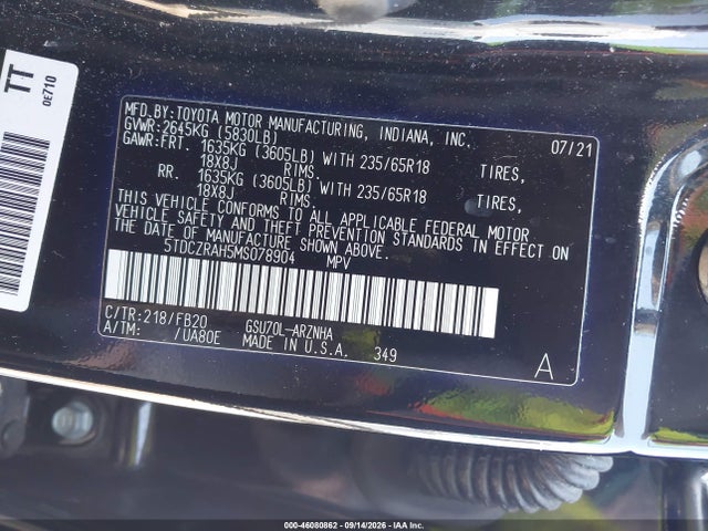 2021 TOYOTA HIGHLANDER L 9