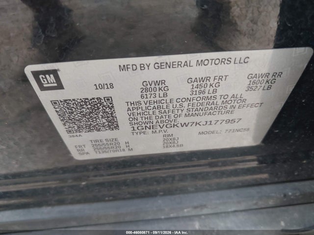 2019 CHEVROLET TRAVERSE LT 9