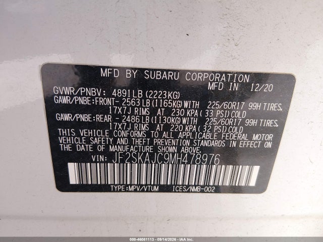 2021 SUBARU FORESTER PREMIUM 9