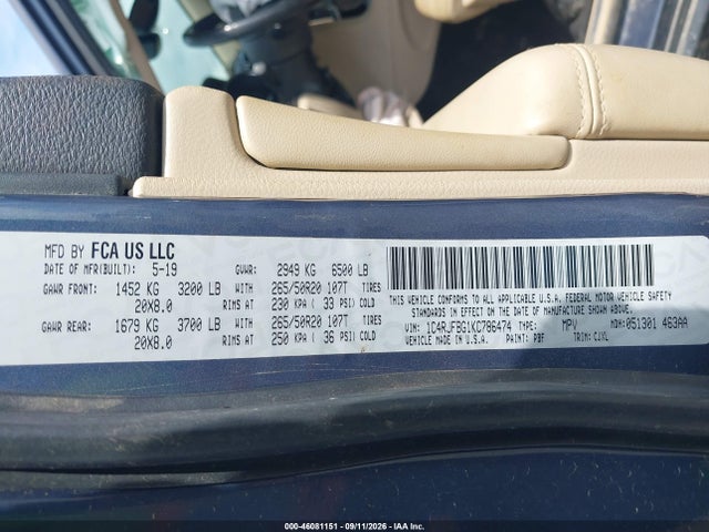 2019 JEEP GRAND CHEROKEE LIMITED 4X4 9
