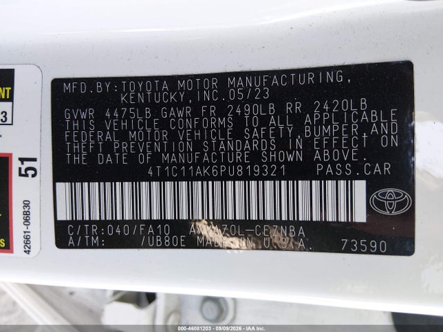 2023 TOYOTA CAMRY LE 9