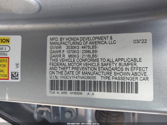 2022 HONDA ACCORD SPORT SPECIAL EDITION 9