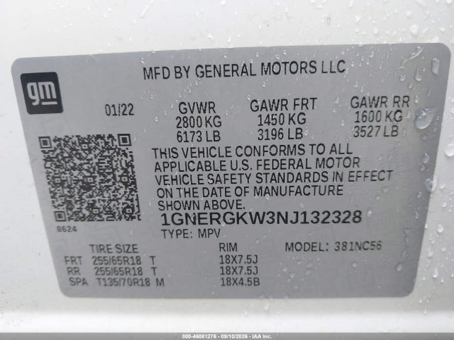 2022 CHEVROLET TRAVERSE FWD LT CLOTH 9