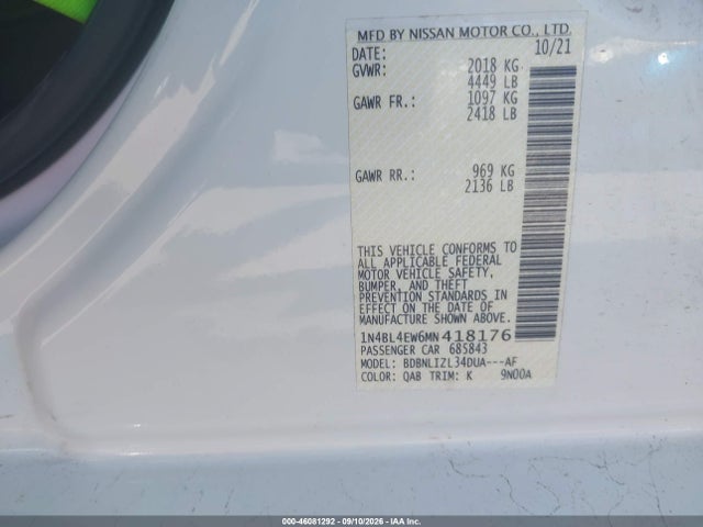 2021 NISSAN ALTIMA SL INTELLIGENT AWD 9
