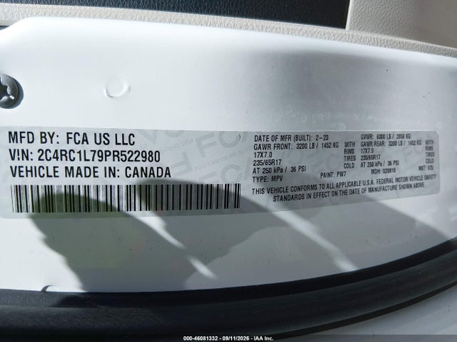 2023 CHRYSLER PACIFICA HYBRID TOURING L 9